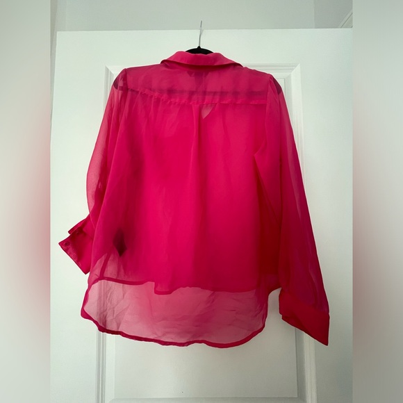 H&M Sheer Pink Button Blouse - Picture 2 of 4